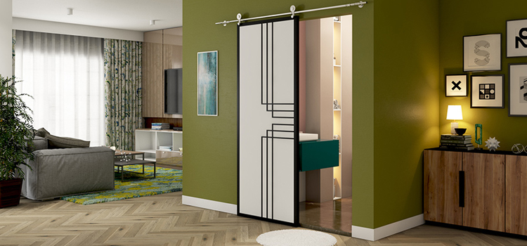 sliding bathroom door installation in Arden-Arcade